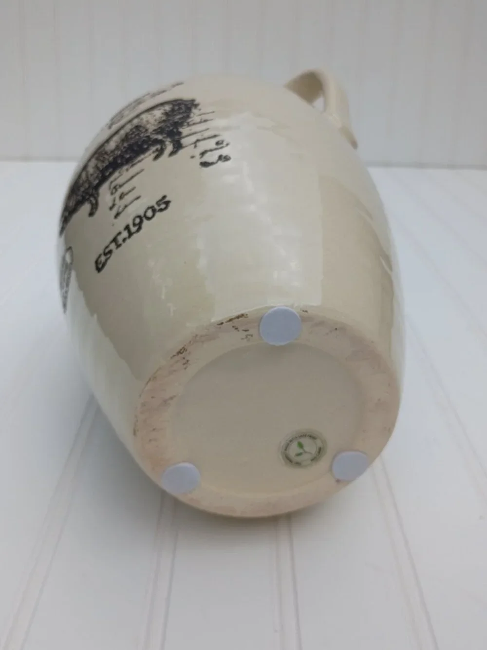 Farmhouse Ceramic Pig Vase Butchery Delicatessen Double Handle Jug Country 10.5